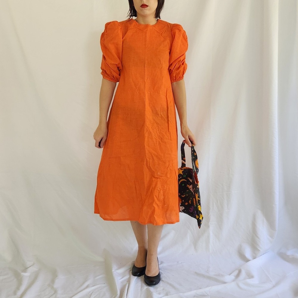 Vintage Orange Polka Dot Halloween‎ Dress and Bag - Picture 2 of 5